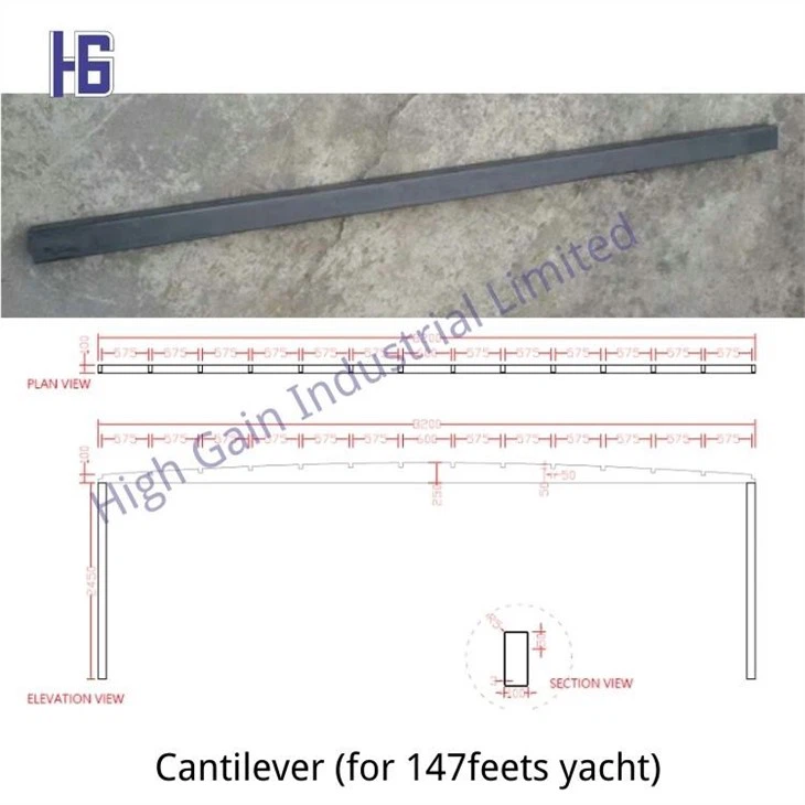 carbon fiber cantilever for 147 feet yacht